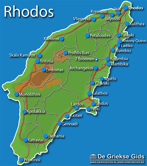 Rhodos Mapa Kolymbia Mapa