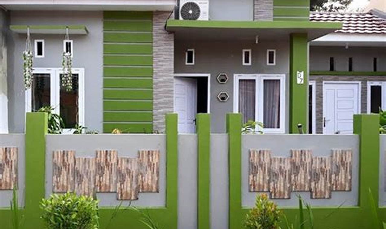 kombinasi cat pagar rumah warna hijau