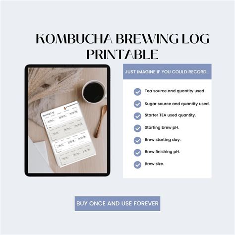 Kombucha Brewing Log Printable