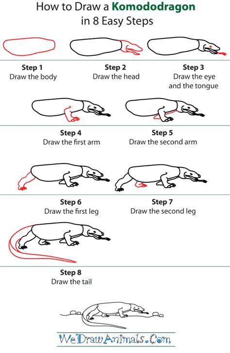 How to Draw a Baby Komodo Dragon