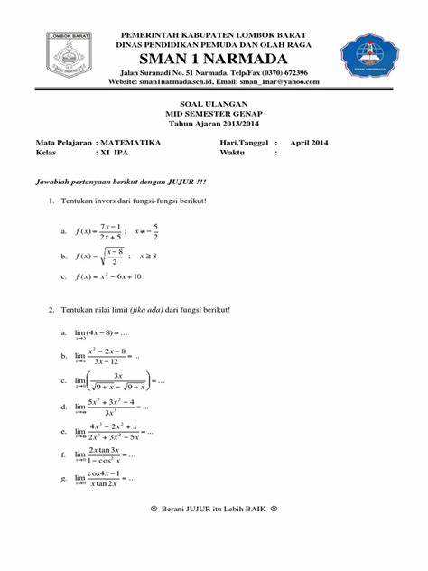 Belajar Matematika Kelas 11 Semester 2: Soal dan Jawaban