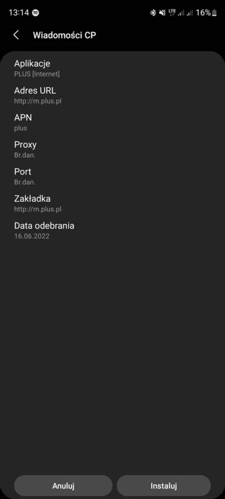 Konfiguracja Internet Plus