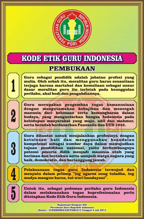 konsep dasar etika profesi kode etik guru