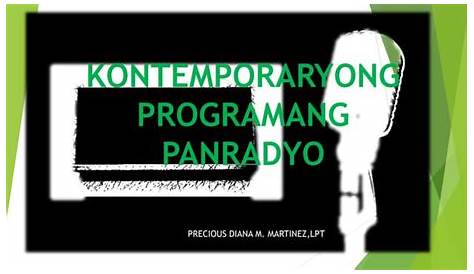 KONTEMPORARYONG PROGRAMANG PANRADYO-FILIPINO 8-QUARTER 3- MODYUL 2
