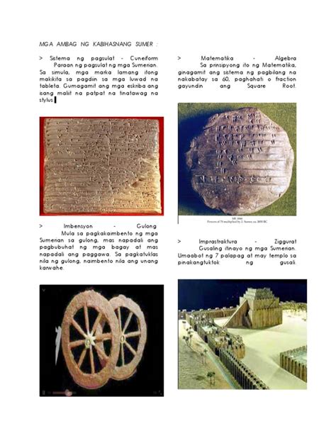 Makabuluhang Kontribusyon ng Mesopotamia sa Kasaysayan: Pagtuklas ng mga Inobasyon at Teknolohiya