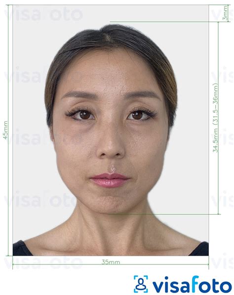 korea visa picture size