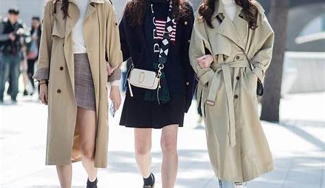 Korean high street style temperamental slim long sleeved trench coat