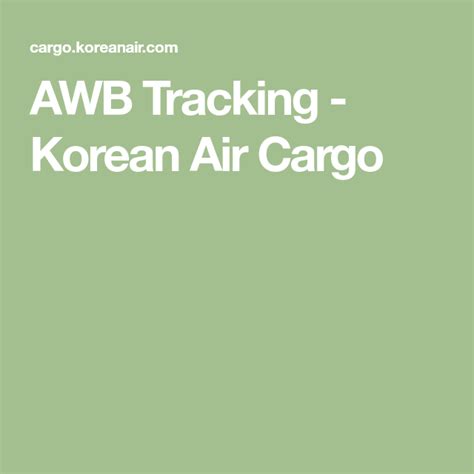 korean airlines cargo tracking awb