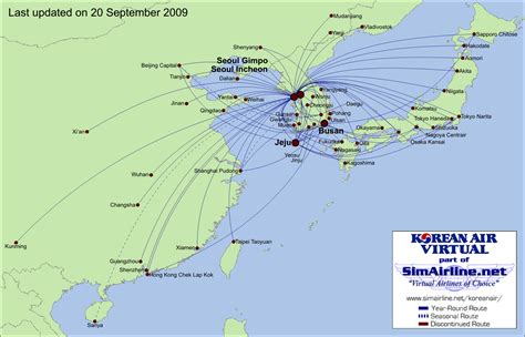 korean airlines flight map