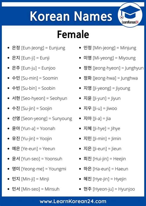 korean girl names that start with a j