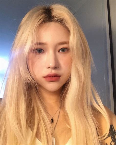 korean girl with blonde hair