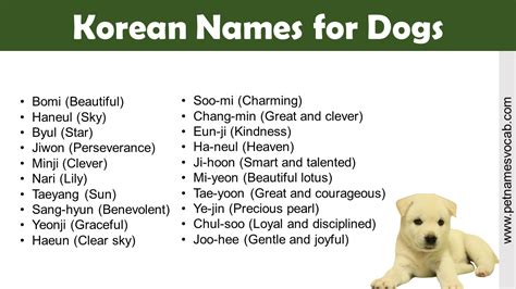 korean names for dogs