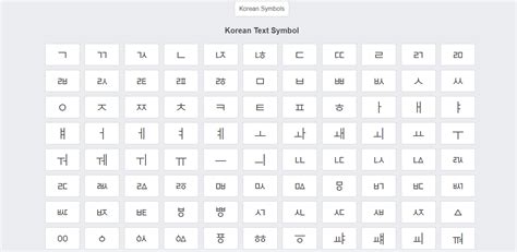 korean text copy paste