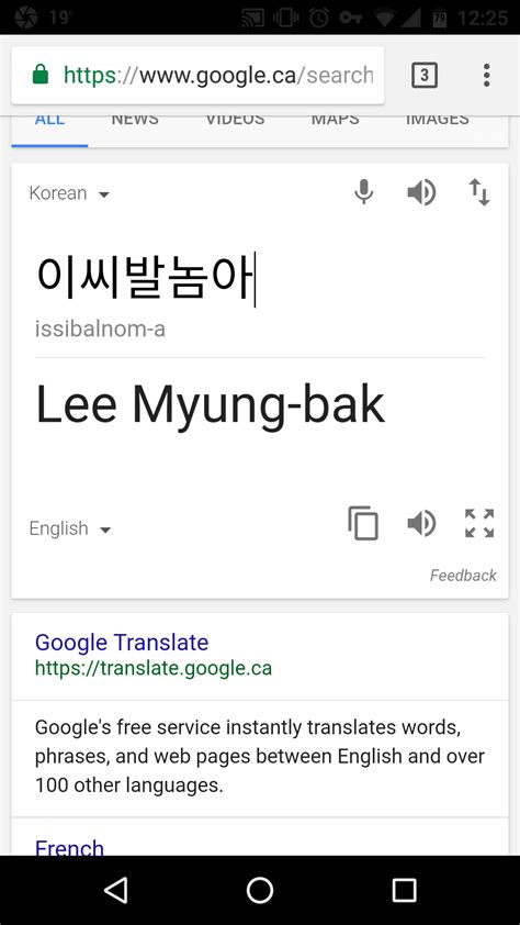 korean to english google translate voice