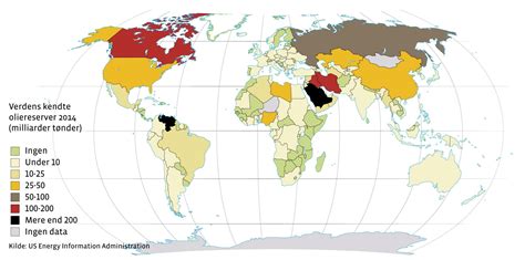 kort over olie i verden