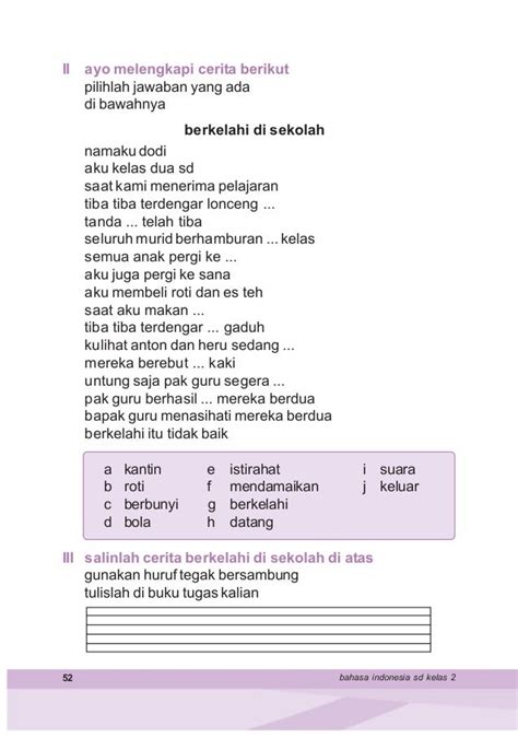 Kosakata Bahasa Indonesia Kelas 2 SD