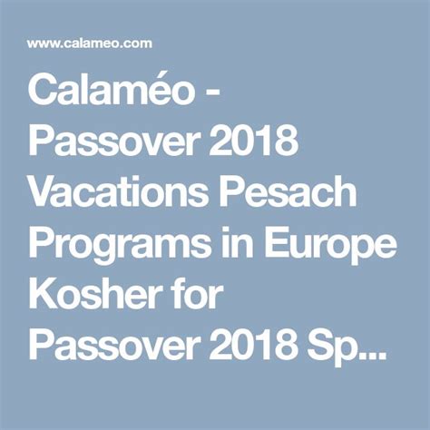 kosher passover vacations