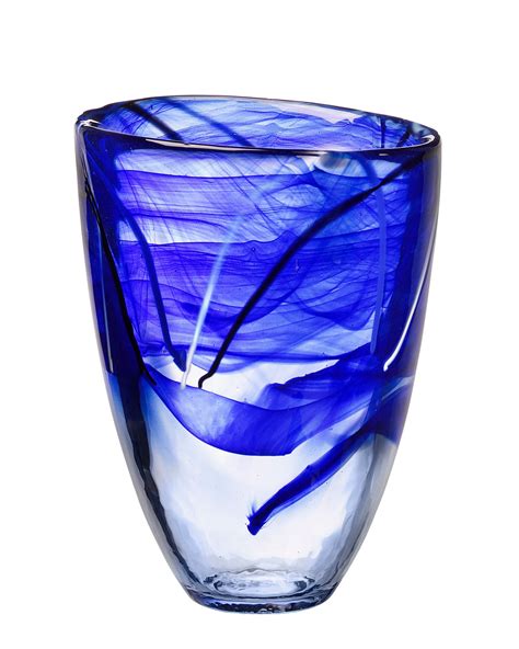 kosta boda blue glass vase