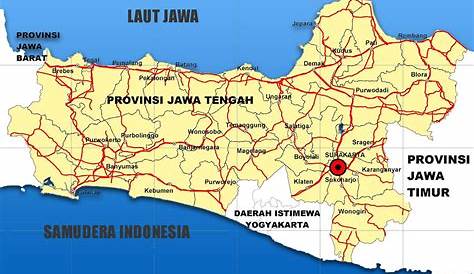 Peta Jawa Tengah lengkap dengan daftar 35 kabupaten dan kota - Sejarah