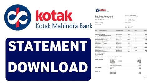 kotak bank account statement