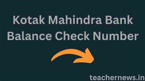 kotak mahindra balance check number