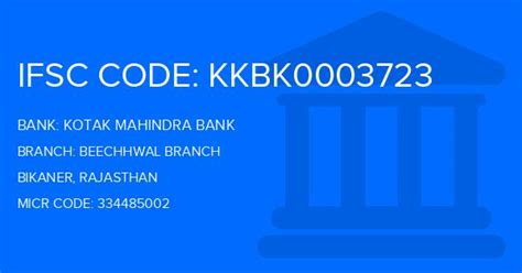 kotak mahindra bank bikaner pin code