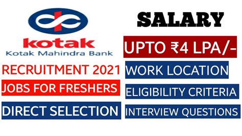 kotak mahindra bank career 2021