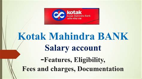 kotak mahindra bank salary account benefits