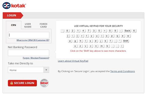 kotak net banking online password
