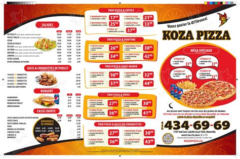 koza pizza menu