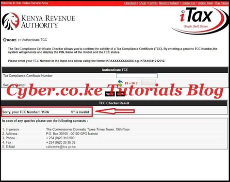 kra itax portal tax compliance certificate