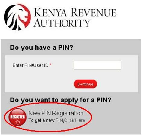 kra new pin registration