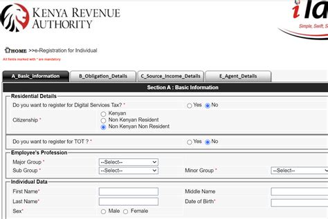 kra pin registration kenya