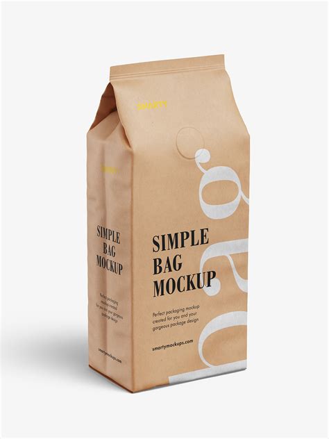 Kraft Paper Coffee Bag Mockup Free