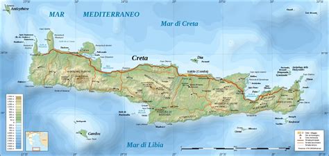 Landkarte Kreta (Reliefkarte) Karten und Stadtpläne