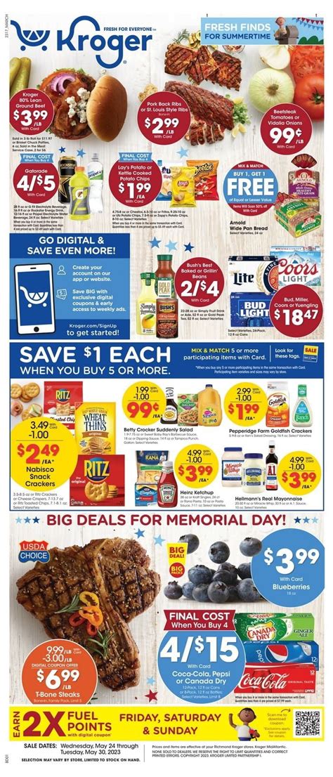 kroger memorial day