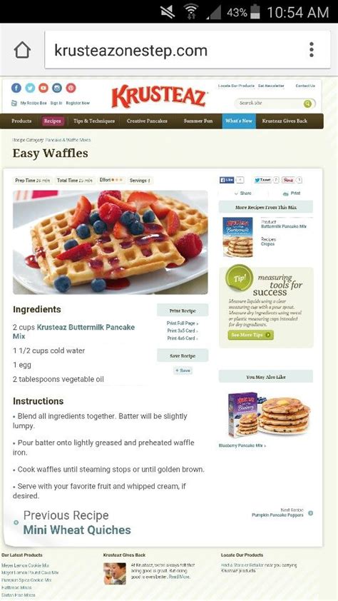 krusteaz pancake and waffle mix instructions