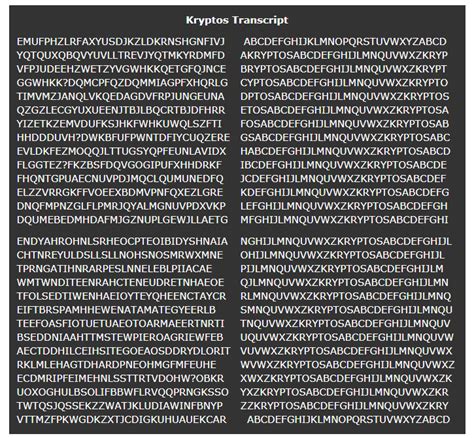 Kryptos Statue Code