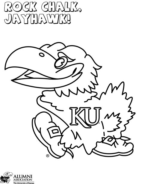 Ku Jayhawk Coloring Page