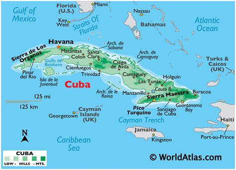 Mapa de Cuba. Todos los Tipos de Mapas Político por Provincias Satelital