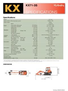 Kubota Kx71 3S Specs