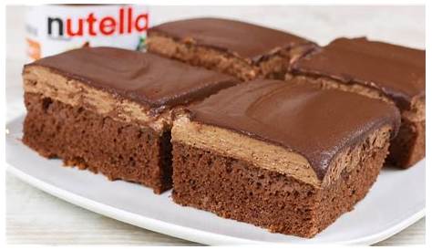 Saftige Nutella Schnitten - Nutella Kuchen I Schokoladen Kuchen - YouTube