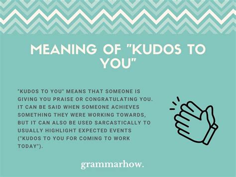 Kudos For Meaning