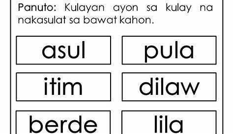 Iba't-ibang Kulay Worksheets Set 1 - Fun Teacher Files