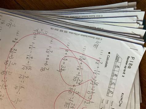 Kumon Worksheets Level E