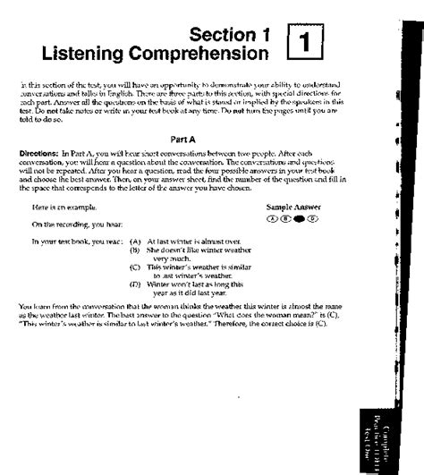Kunci Jawaban Section 1 Listening Comprehension Cara Golden