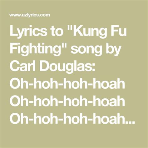 kung fighting song lyrics
