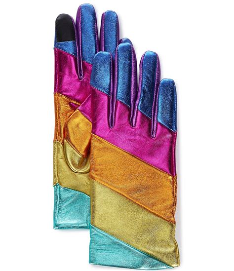 kurt geiger london rainbow leather gloves