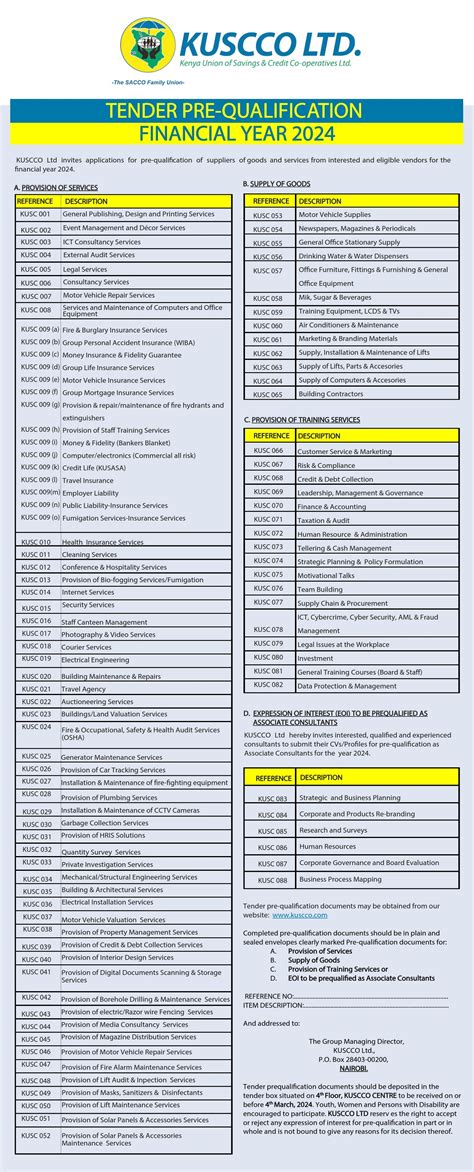 kuscco training calendar 2024