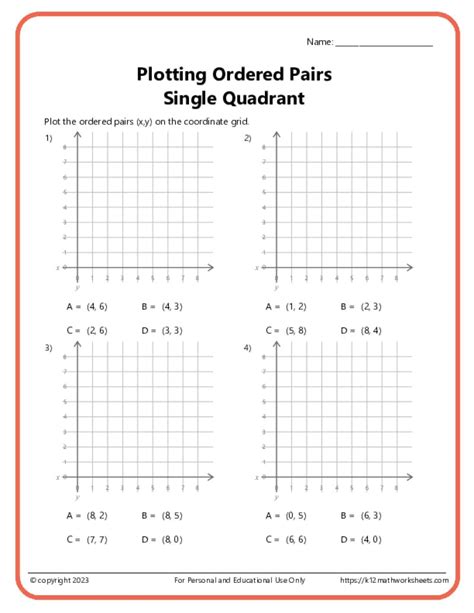 Kuta Math Worksheets On Plotting Points